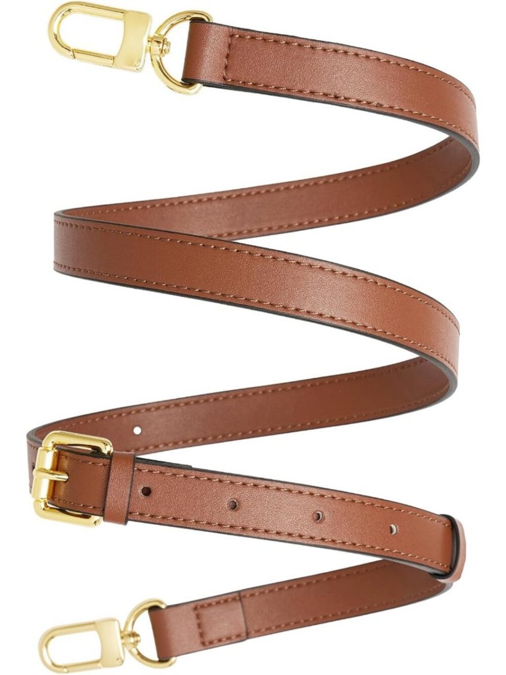 Adjustable Genuine Vachetta Leather Purse Strap for Shoulder Bag & Handbag
